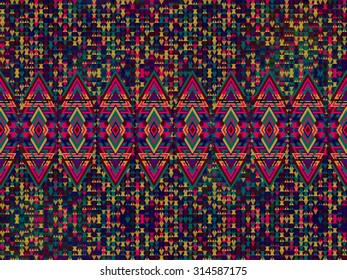 Ethnic background with trendy elements and triangle texture. Tribal vector background pattern can be used for web design, textures and textile cloth, printed products.