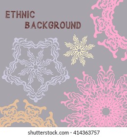 Ethnic background.Invitation with mandala background.