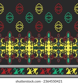 ethnic batik dayak kalimantan pattern 103