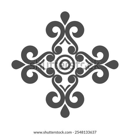 Ethnic batik design element carved ornament