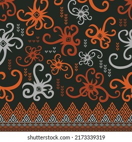 ethnisches Batik-Kalimantan-Muster 