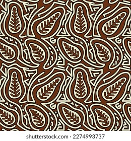 ethnic batik leaf fabric pattern 087