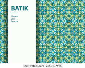 ethnic batik vector indonesian pattern fashion seamless vintage textile abstract flat culture art