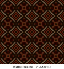 ethnic batik vector indonesian pattern fashion seamless vintage textile abstract flat culture art