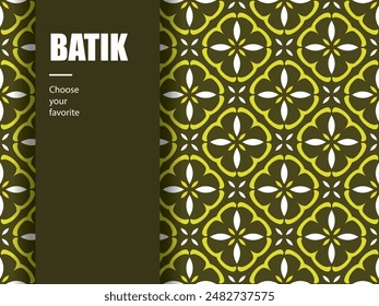 ethnic batik vector indonesian pattern fashion seamless vintage textile abstract flat culture art