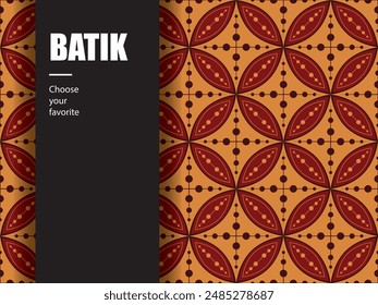 ethnic batik vector indonesian pattern fashion seamless vintage textile abstract flat culture art