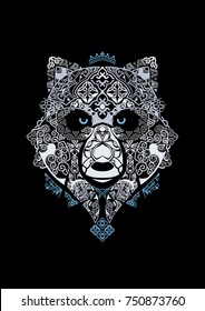 ethnic bear  illustration  (T-shirt graphics)
 