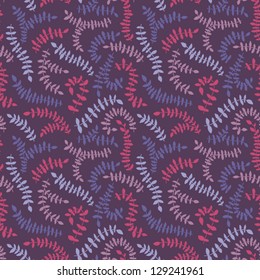 Ethnic beautiful background with leafs. Seamless pattern with plants. Vector illustration