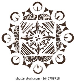 Ethnic beautiful mandala pattern. Creative circle ornament. Hand drawn element. Frame design. Vector illustration. 