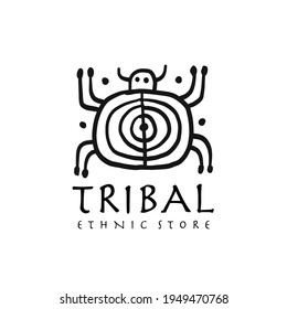 Ethnic beetle logo for your design. Polynesian style