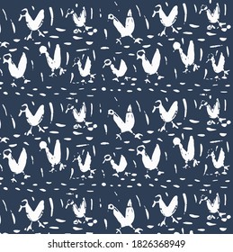  Ethnic Bird Pattern vector . Vintage, Grunge, Abstract Tribal Background for Textile Design, Wallpaper, Surface Textures, Wrapping Paper