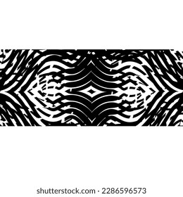 Ethnic black and white abstract line art