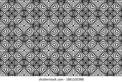 Ethnic black white indian oriental pattern in doodling style. Geometric texture for coloring, wallpaper, textiles.