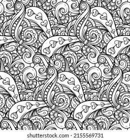 Ethnic black and white seamless pattern.