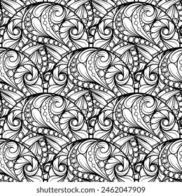Patrón étnico sin costuras en blanco y negro.