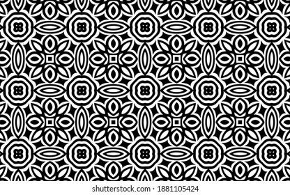 Ethnische schwarz-weiße traditionelle Muster im orientalischen Stil. Abstrakte geometrische Textur für Farbbücher, Tapeten, Textilien