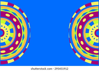 ethnic blue background with a pattern mandala