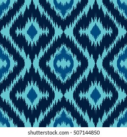 Ethnic blue seamless pattern. Boho textile print. Winter abstract wallpaper. Sea background for greeting cards and skrapbooking