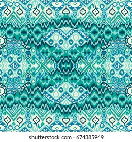 Patrón arabesco étnico bohemio. Impresión abstracta geométrica retro zigzag. Ilustración del vector de fondo del boho tribal