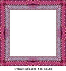 Ethnic bohemian chic frame design. Vintage decor in boho style