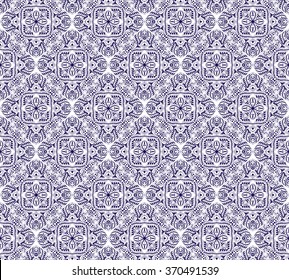 Ethnic bohemian seamless pattern. Endless texture with stylized patterned  mandala in Indian style.