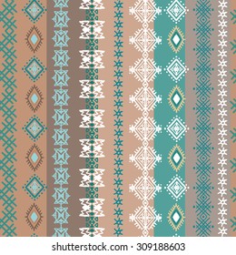 Ethnic boho distressed seamless pattern. Ethno ornament. Tribal art repeating background. Cloth design, wallpaper, wrapping