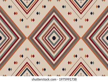 Ethnic boho geometric ornament. Mexican Navajo, Aztec tribal seamless pattern. Native serape design.