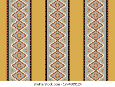 Ethnic boho geometric ornament. Mid century pattern. Vector seamless native tribal mexican pattern.