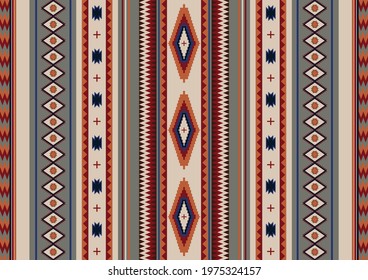 Ethnic boho geometric ornament. Vector seamless native tribal pattern. Mexican blanket, rug.