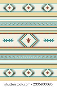 Ethnic boho geometric ornament. Vector seamless native tribal pattern. Mexican blanket, rug. South Western decor style.