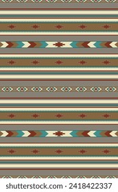 Ethnic boho geometric ornament. Vector seamless native tribal pattern. Mexican blanket, rug. Native American tribal illustration. Southwest design.