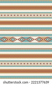 Ethnic boho geometric pattern. Mexican tribal ornament for rug, blanket. South Western design. Vector seamless pattern.