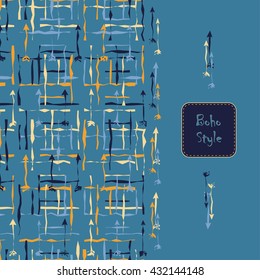 Ethnic boho greeting card. Vector illustration.