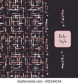Ethnic boho greeting card. Vector illustration.