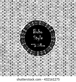 Ethnic boho greeting card. Vector illustration.