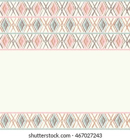Ethnic boho greeting card. Vector illustration.