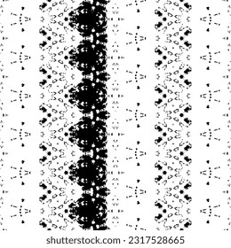 Ethnic Boho Ink Print. Ethnic Art Scribble Vector. Doodle Native Dark Pattern. Black Color Bohemian Pattern. Black Colour Dark Doodle Pattern. Simple Tribal Dyed Batik. Seamless Art Native Vector