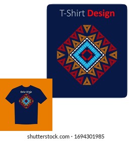 Ethnic boho ornament. Pattern on the shirt. Vector illustration for web design or print.