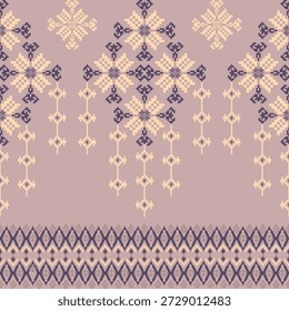 Ethnic boho ornament. Pixel seamless pattern.
Vector illustration of Ukrainian folk seamless pattern ornament. Traditional Ukrainian and Belarusian folk art knitted embroidery. 