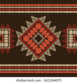 Ethnic boho ornament. Seamless pattern. Tribal motif. Vector illustration for web design or print.