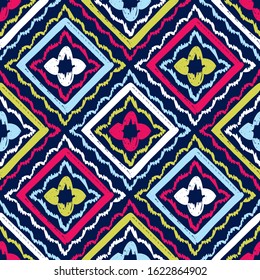 Ethnic boho ornament. Seamless pattern. Tribal motif. Vector illustration for web design or print.