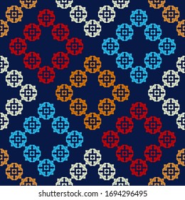 Ethnic boho ornament. Seamless pattern. Tribal motif. Vector illustration for web design or print.