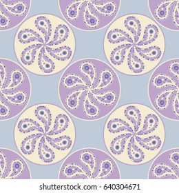 Ethnic boho Paisley seamless pattern. Retro motif.
