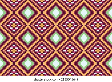 patrón de boho étnico para tela. mosaico geométrico abstracto vintage sin costuras, patrón ornamental. Diseño de alfombras, papel de pared, ropa, envoltura, batik, tela, ilustración vectorial estilo bordado