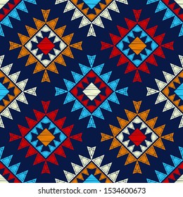 Ethnic boho seamless background. Tribal pattern. Folk motif. Vector illustration for web design or print.