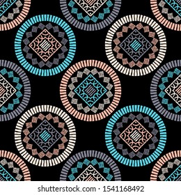 Ethnic boho seamless background. Tribal pattern. Folk motif. Vector illustration for web design or print.