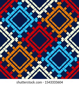 Ethnic boho seamless background. Tribal pattern. Folk motif. Vector illustration for web design or print.
