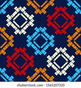 Ethnic boho seamless background. Tribal pattern. Folk motif. Vector illustration for web design or print.