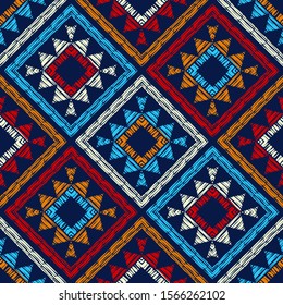 Ethnic boho seamless background. Tribal pattern. Folk motif. Vector illustration for web design or print.