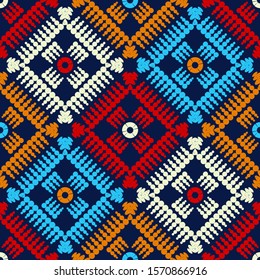 Ethnic boho seamless background. Tribal pattern. Folk motif. Vector illustration for web design or print.